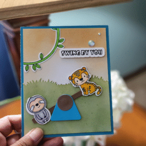 Adorable "Swing By You" Animal Card - Sloth & Tiger Fun