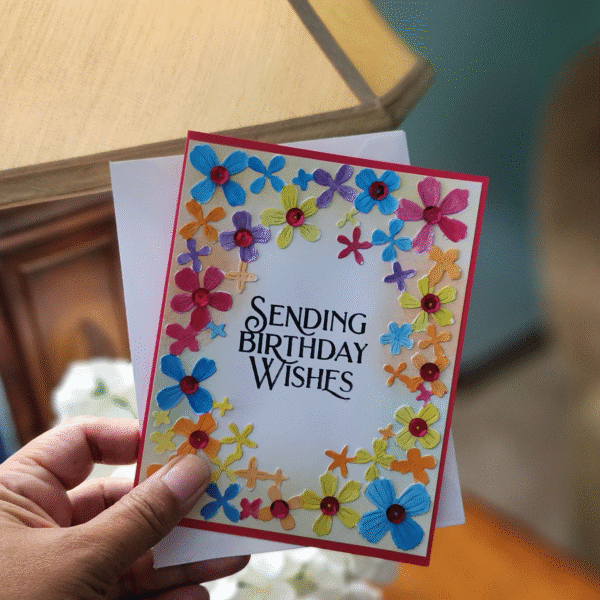 sending birthday wishes card | colorful floral greeting