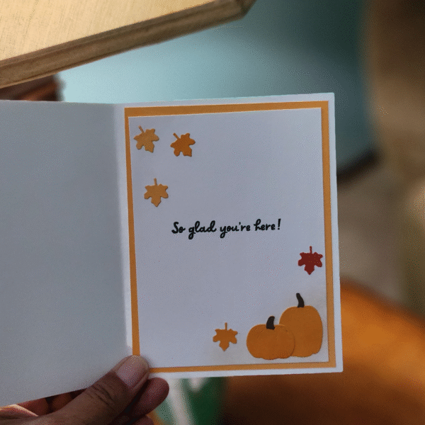 happy fall doorway card | handmade autumn greeting
