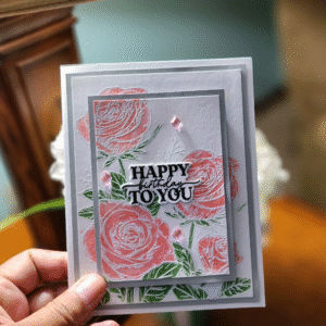 Happy Birthday Roses Card | Elegant Handmade Birthday Wishes
