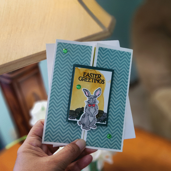 gatefold easter greetings card with handmade card