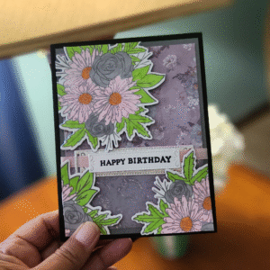 Handmade Floral "Happy Birthday" Card | Elegant Daisy & Rose Design