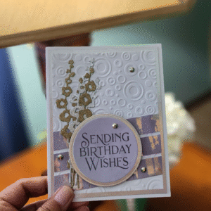 Elegant Handcrafted "Sending Birthday Wishes" Card