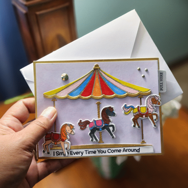 interactive carousel card "i smile every time you come around