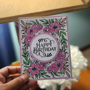 Handmade Floral Happy Birthday Card