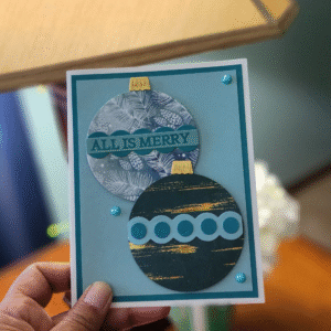 handmade 'all is merry' christmas card