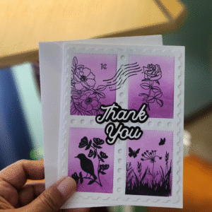 Elegant Vintage Stamp Style "Thank You" Card