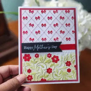 Handmade Mother's Day Card with Bows and Flowers