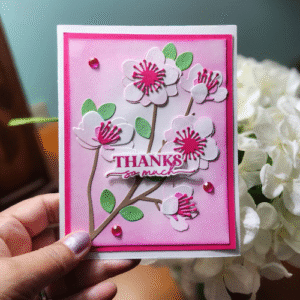 Cherry Blossom "Thanks So Much" Card | Handmade Thank You Card