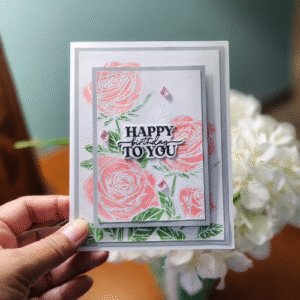 handmade Elegant Rose Birthday Card