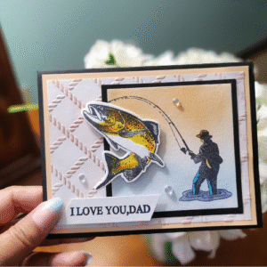 handmade "i love you, dad" fishing card